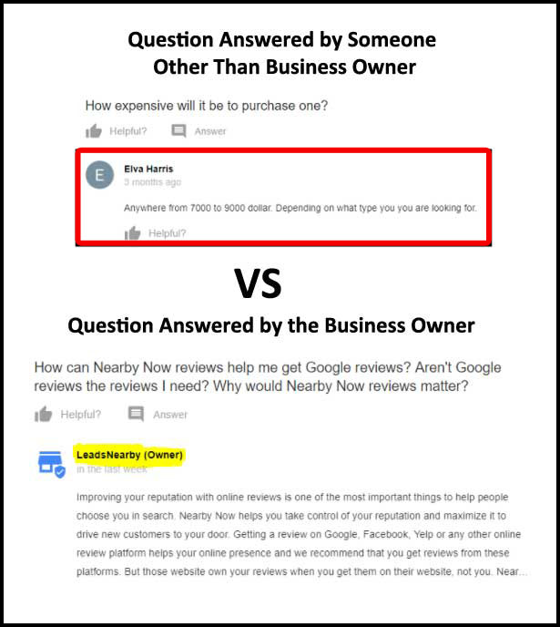 Google Q&A Company Answer Vs Non Company Answer