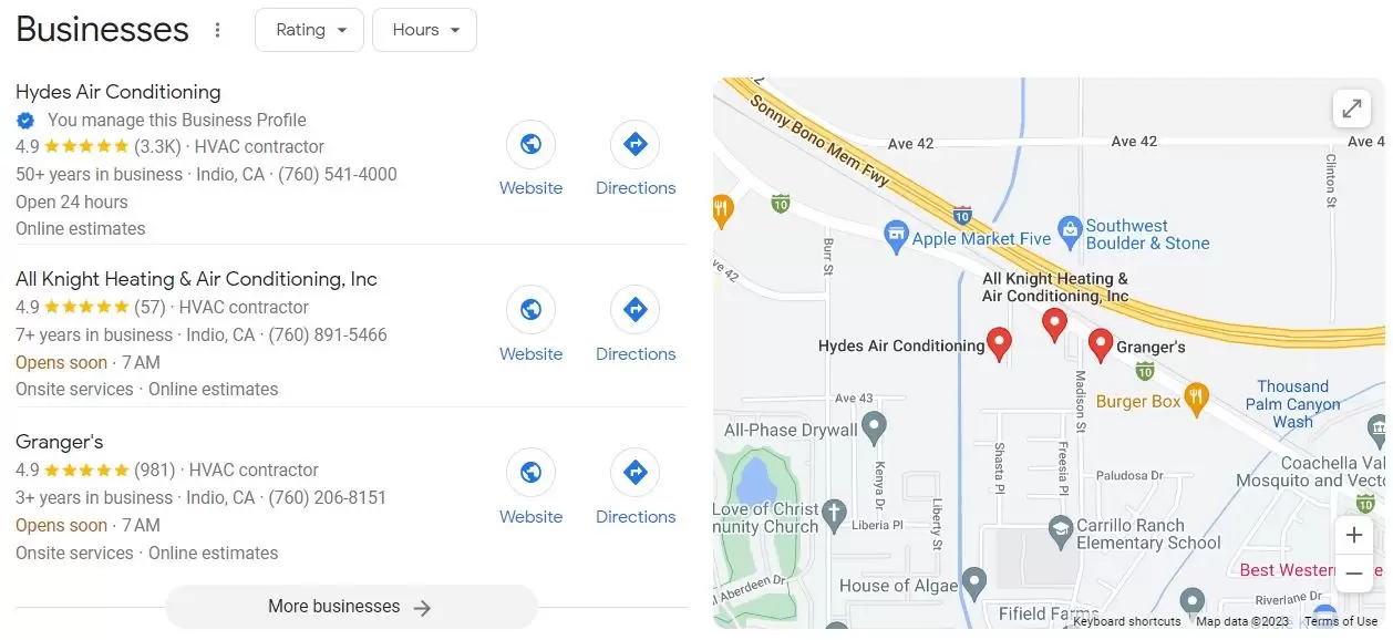 Google Business Profile Local Map Result