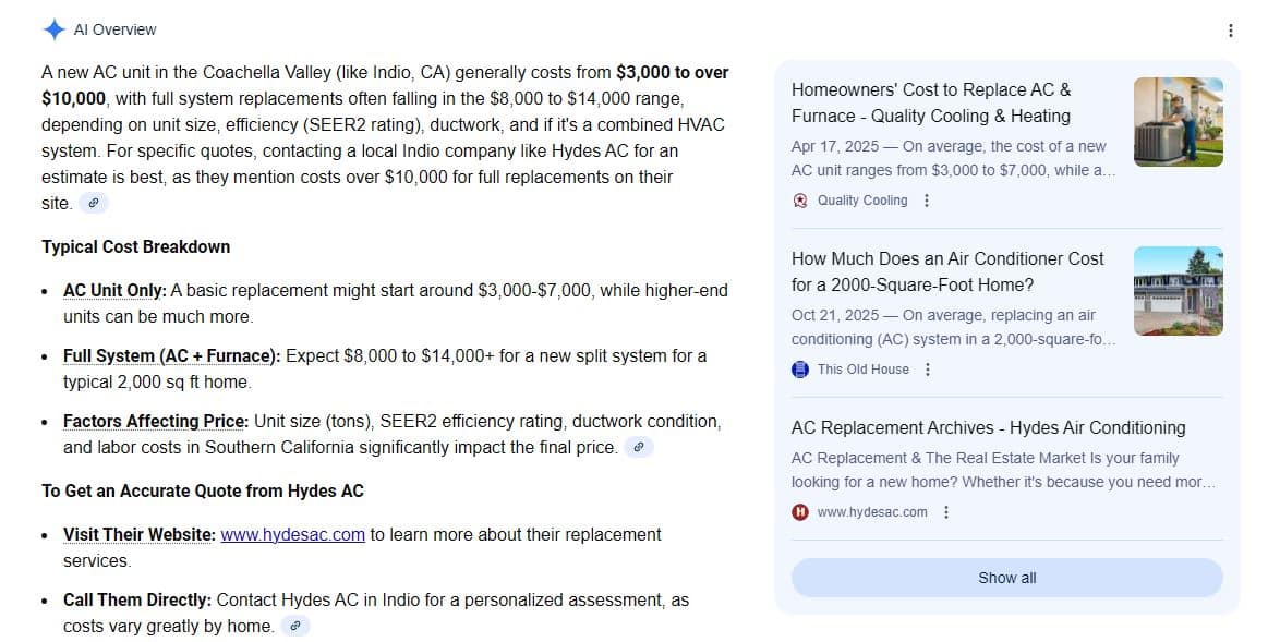 Zero Click Search Result