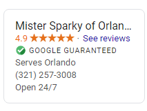 local services ads singular mister sparky version Local services of Mister Sparky of Orlando.