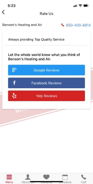 Mobile Bensons App 2