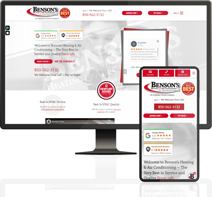 Website Bensons Heating And Air Conditioning 1